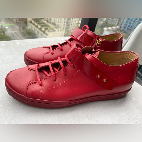 Guiseppe Zanotti Red Leather 7.5 US Size Shoes - Picture 5 of 5